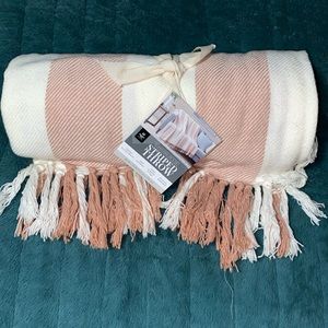 Oversized 60” x 70” striped throw